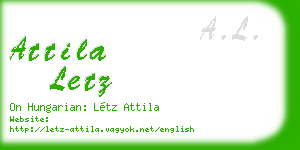 attila letz business card